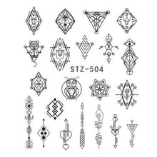 Load image into Gallery viewer, 1 Sheet Water Decals Nail Art Stickers  Flowers Cartoon 2017 New Designs Watermark Transfer Red Colorful Manicure SASTZ501-512