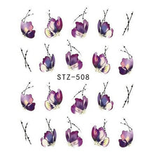 Load image into Gallery viewer, 1 Sheet Water Decals Nail Art Stickers  Flowers Cartoon 2017 New Designs Watermark Transfer Red Colorful Manicure SASTZ501-512