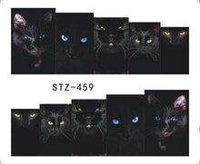 Load image into Gallery viewer, 1 Sheet Animal Black Cat Designs Nail Art Stickers Water Transfer Nail Tips Decal DIY Accessory Beauty Nail Decorations LASTZ459