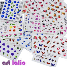 Load image into Gallery viewer, 50 Sheets Nail Stickers Mixed Designs Water Transfer Nail Art Sticker Watermark Decals DIY Decoration For Beauty Nail Tools