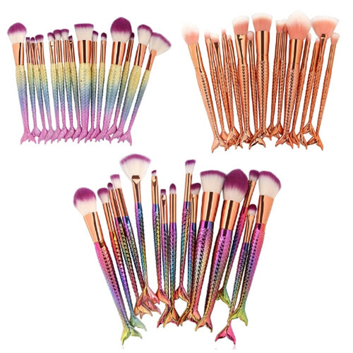 Professional 15PCS Multicolor Mermaid Rainbow Makeup Brushes Unicorn makeup brush sets Foundation Tool