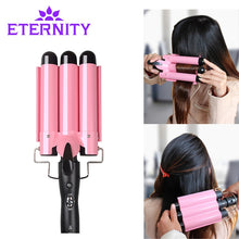 Load image into Gallery viewer, 20-32m Automatic Perm Splint Ceramic Hair Curler 3 Barrels Big Wave Hair Curling Iron Hair Waver Curlers  Styling Tools ET-76