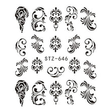 Load image into Gallery viewer, 1 Sheet Water Decals Nail Art Stickers  Flowers Cartoon 2017 New Designs Watermark Transfer Red Colorful Manicure SASTZ501-512