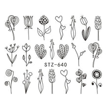 Load image into Gallery viewer, 1 Sheet Water Decals Nail Art Stickers  Flowers Cartoon 2017 New Designs Watermark Transfer Red Colorful Manicure SASTZ501-512