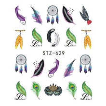 Load image into Gallery viewer, 1 Sheet Water Decals Nail Art Stickers  Flowers Cartoon 2017 New Designs Watermark Transfer Red Colorful Manicure SASTZ501-512