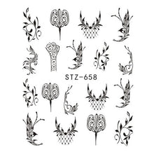 Load image into Gallery viewer, 1 Sheet Water Decals Nail Art Stickers  Flowers Cartoon 2017 New Designs Watermark Transfer Red Colorful Manicure SASTZ501-512