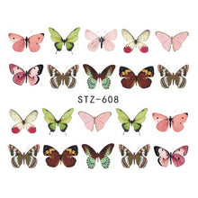 Load image into Gallery viewer, 1 Sheet Water Decals Nail Art Stickers  Flowers Cartoon 2017 New Designs Watermark Transfer Red Colorful Manicure SASTZ501-512