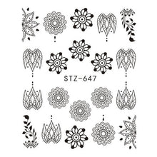 Load image into Gallery viewer, 1 Sheet Water Decals Nail Art Stickers  Flowers Cartoon 2017 New Designs Watermark Transfer Red Colorful Manicure SASTZ501-512