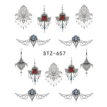 Load image into Gallery viewer, 1 Sheet Water Decals Nail Art Stickers  Flowers Cartoon 2017 New Designs Watermark Transfer Red Colorful Manicure SASTZ501-512