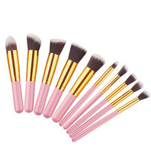 Load image into Gallery viewer, 10pcs Rainbow Makeup Brushes Set Synthetic Wool Professional Foundation Brush Set Shade Eyelash Brushes Makeup Contour Kit