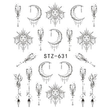 Load image into Gallery viewer, Full Beauty 1 Sheet Nail Water Sticker DIY Black Abstract Image Nail Art Paper Decoration Manicure Style Tool CHSTZ651-53