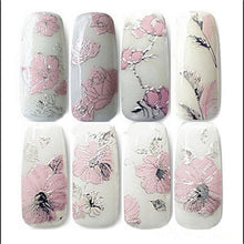 Load image into Gallery viewer, Mtssii 3D Nail Stickers Embossed Pink Flowers Gold Silver Alloy Dream Catcher Design Nail Art Decal Tips Stickers Sheet Manicure