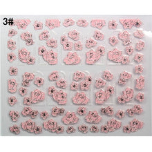 Load image into Gallery viewer, Mtssii 3D Nail Stickers Embossed Pink Flowers Gold Silver Alloy Dream Catcher Design Nail Art Decal Tips Stickers Sheet Manicure