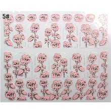 Load image into Gallery viewer, Mtssii 3D Nail Stickers Embossed Pink Flowers Gold Silver Alloy Dream Catcher Design Nail Art Decal Tips Stickers Sheet Manicure