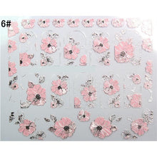 Load image into Gallery viewer, Mtssii 3D Nail Stickers Embossed Pink Flowers Gold Silver Alloy Dream Catcher Design Nail Art Decal Tips Stickers Sheet Manicure