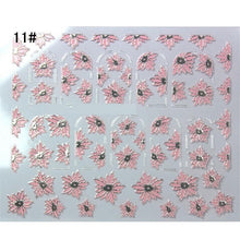 Load image into Gallery viewer, Mtssii 3D Nail Stickers Embossed Pink Flowers Gold Silver Alloy Dream Catcher Design Nail Art Decal Tips Stickers Sheet Manicure