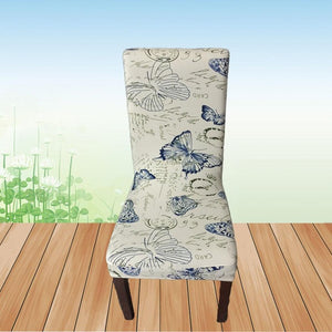 Meijuner Flower Printing Removable Chair Cover Big Elastic Slipcover Modern Kitchen Seat Case Stretch Chair Cover For Banquet