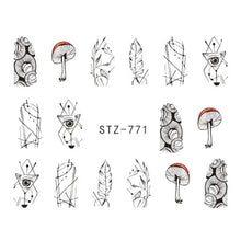 Load image into Gallery viewer, Full Beauty Lace Necklace Water Decals Nail Art Sticker Witch Black Flower Watermark Transfers Sliders Decoration TRSTZ771-777