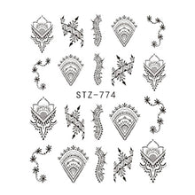 Load image into Gallery viewer, Full Beauty Lace Necklace Water Decals Nail Art Sticker Witch Black Flower Watermark Transfers Sliders Decoration TRSTZ771-777