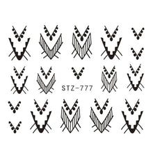 Load image into Gallery viewer, Full Beauty Lace Necklace Water Decals Nail Art Sticker Witch Black Flower Watermark Transfers Sliders Decoration TRSTZ771-777