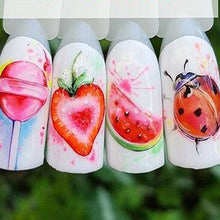 Load image into Gallery viewer, 1PCS Strawberry Summer Fruit Drinking Stickers For Nails Manicure Nail Art Design Water Transfer Watermark Beauty Decals TRSTZ