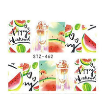 Load image into Gallery viewer, 1PCS Strawberry Summer Fruit Drinking Stickers For Nails Manicure Nail Art Design Water Transfer Watermark Beauty Decals TRSTZ