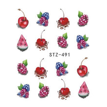 Load image into Gallery viewer, 1PCS Strawberry Summer Fruit Drinking Stickers For Nails Manicure Nail Art Design Water Transfer Watermark Beauty Decals TRSTZ