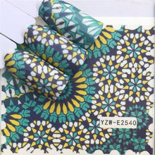 Load image into Gallery viewer, WUF Nail Stickers Water Decals Butterfly Floral Animal Black White Geometry Slider Manicure Nail Art Decoration