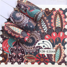 Load image into Gallery viewer, WUF Nail Stickers Water Decals Butterfly Floral Animal Black White Geometry Slider Manicure Nail Art Decoration