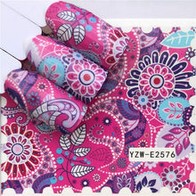 Load image into Gallery viewer, WUF Nail Stickers Water Decals Butterfly Floral Animal Black White Geometry Slider Manicure Nail Art Decoration