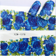 Load image into Gallery viewer, LCJ 1 Sheet Cute Cat Pattern Nail Art Foil Transfer Decals Water Transfers Stickers 3D Nail Decoration Manicure Tools