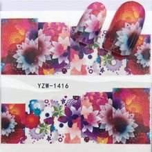 Load image into Gallery viewer, LCJ 1 Sheet Cute Cat Pattern Nail Art Foil Transfer Decals Water Transfers Stickers 3D Nail Decoration Manicure Tools