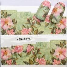 Load image into Gallery viewer, LCJ 1 Sheet Cute Cat Pattern Nail Art Foil Transfer Decals Water Transfers Stickers 3D Nail Decoration Manicure Tools