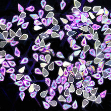 Load image into Gallery viewer, 1 Pack 200pcs 3D Nail Art Rhinestones AB Colour Acrylic Nail Stones 1.5mm*3mm Mini Tiny Gems Raindrop Design For DIY Decorations