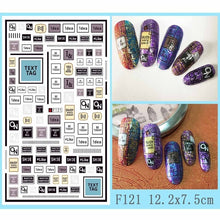 Load image into Gallery viewer, Hot 1 Sheet Heart Shape Letter Design 3D Decal Nail Slider Art DIY Decorations Sticker for Manicure DIY Adhesive Tips BEF174