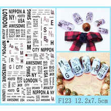 Load image into Gallery viewer, Hot 1 Sheet Heart Shape Letter Design 3D Decal Nail Slider Art DIY Decorations Sticker for Manicure DIY Adhesive Tips BEF174