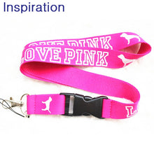 Load image into Gallery viewer, LOVE PINK Neck Strap Lanyard Necklace With Silver Metal Clip Multi Color Key Phone Work ID Card Lanyard Necklace Dropshipping