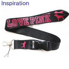 Load image into Gallery viewer, LOVE PINK Neck Strap Lanyard Necklace With Silver Metal Clip Multi Color Key Phone Work ID Card Lanyard Necklace Dropshipping