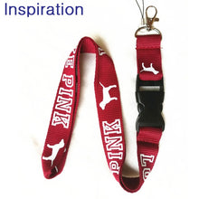 Load image into Gallery viewer, LOVE PINK Neck Strap Lanyard Necklace With Silver Metal Clip Multi Color Key Phone Work ID Card Lanyard Necklace Dropshipping