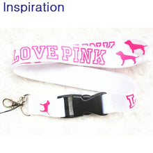 Load image into Gallery viewer, LOVE PINK Neck Strap Lanyard Necklace With Silver Metal Clip Multi Color Key Phone Work ID Card Lanyard Necklace Dropshipping