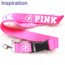 Load image into Gallery viewer, LOVE PINK Neck Strap Lanyard Necklace With Silver Metal Clip Multi Color Key Phone Work ID Card Lanyard Necklace Dropshipping