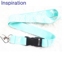 Load image into Gallery viewer, LOVE PINK Neck Strap Lanyard Necklace With Silver Metal Clip Multi Color Key Phone Work ID Card Lanyard Necklace Dropshipping