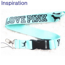 Load image into Gallery viewer, LOVE PINK Neck Strap Lanyard Necklace With Silver Metal Clip Multi Color Key Phone Work ID Card Lanyard Necklace Dropshipping