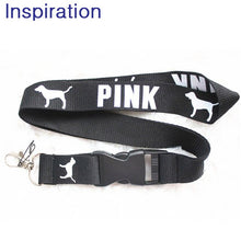 Load image into Gallery viewer, LOVE PINK Neck Strap Lanyard Necklace With Silver Metal Clip Multi Color Key Phone Work ID Card Lanyard Necklace Dropshipping