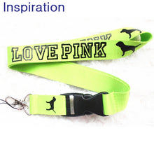 Load image into Gallery viewer, LOVE PINK Neck Strap Lanyard Necklace With Silver Metal Clip Multi Color Key Phone Work ID Card Lanyard Necklace Dropshipping