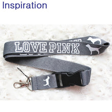 Load image into Gallery viewer, LOVE PINK Neck Strap Lanyard Necklace With Silver Metal Clip Multi Color Key Phone Work ID Card Lanyard Necklace Dropshipping