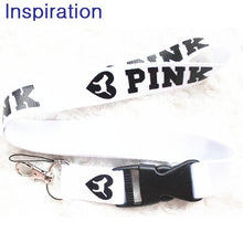 Load image into Gallery viewer, LOVE PINK Neck Strap Lanyard Necklace With Silver Metal Clip Multi Color Key Phone Work ID Card Lanyard Necklace Dropshipping