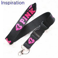 Load image into Gallery viewer, LOVE PINK Neck Strap Lanyard Necklace With Silver Metal Clip Multi Color Key Phone Work ID Card Lanyard Necklace Dropshipping