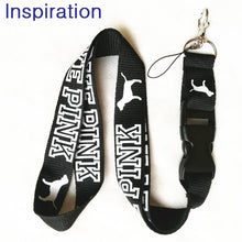 Load image into Gallery viewer, LOVE PINK Neck Strap Lanyard Necklace With Silver Metal Clip Multi Color Key Phone Work ID Card Lanyard Necklace Dropshipping