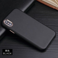 Load image into Gallery viewer, Aluminum Metal Button Cover For iPhone 6 6S 7 8 Plus X Case PU Leather Original Case For iPhone XS MAX XR XS High quality Cases